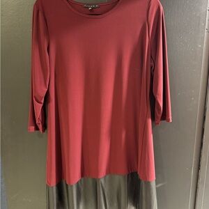 Tiana B. Red and Black Women's Tunic